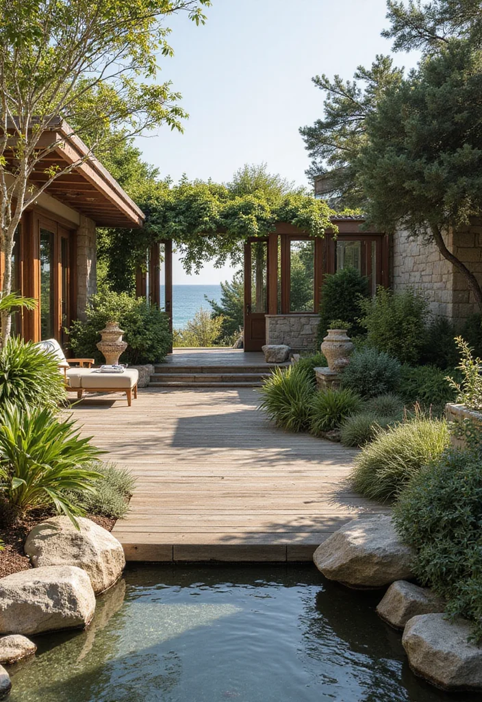12 Beach House Backyard Ideas for Breezy Coastal Living - 10. Natural Element Features