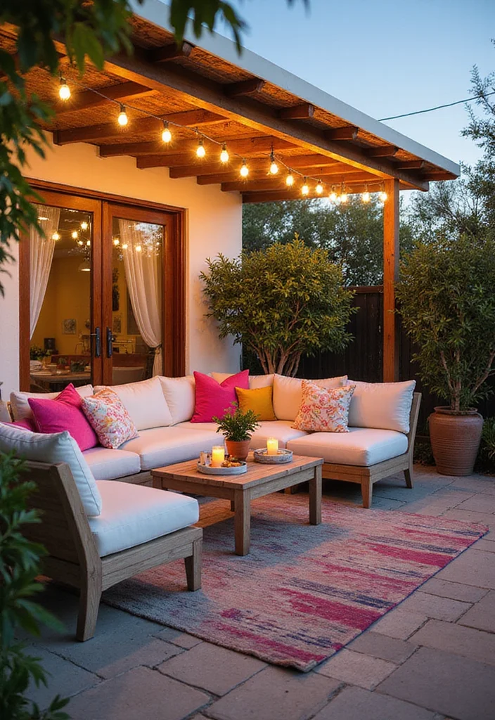 12 Beach House Backyard Ideas for Breezy Coastal Living - 5. Colorful Outdoor Decor