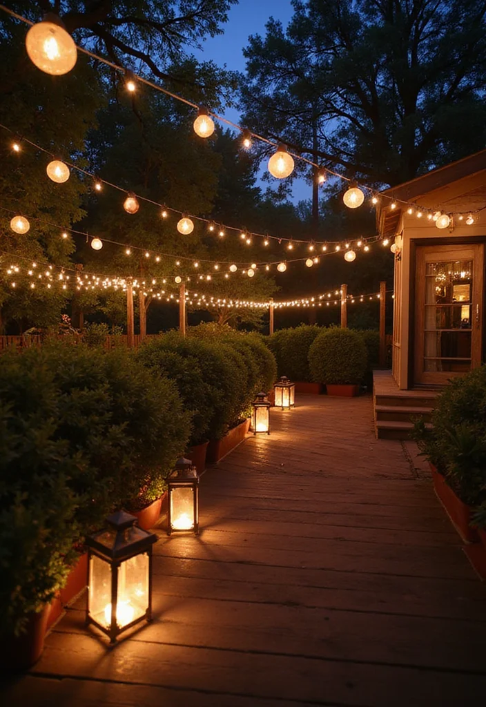 12 Beach House Backyard Ideas for Breezy Coastal Living - 9. Outdoor Lighting Magic