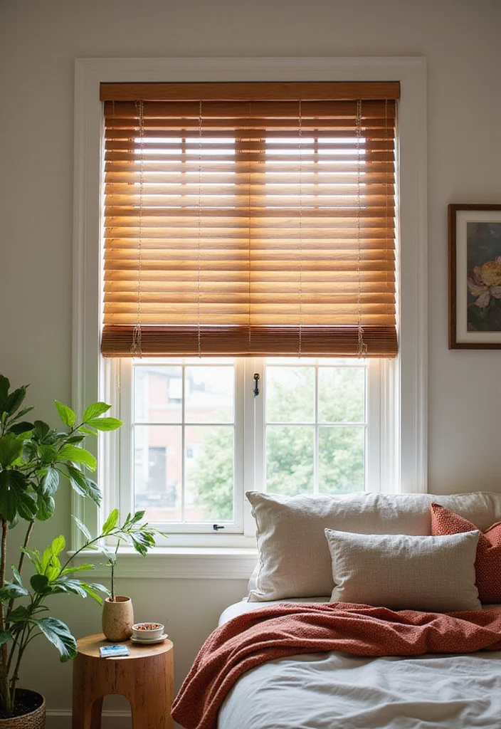 12 Bedroom Blinds Ideas for Style, Light, and Privacy 89 12 Bedroom Blinds Ideas for Style, Light, and Privacy - 9. Natural Wood Blinds for Timeless Elegance