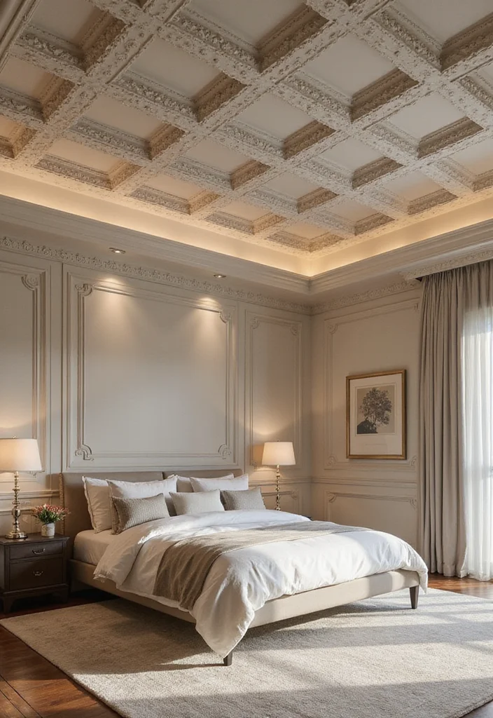 12 Bedroom Molding Ideas for Elegant Architectural Detail - 3. Bold Ceiling Molding Styles