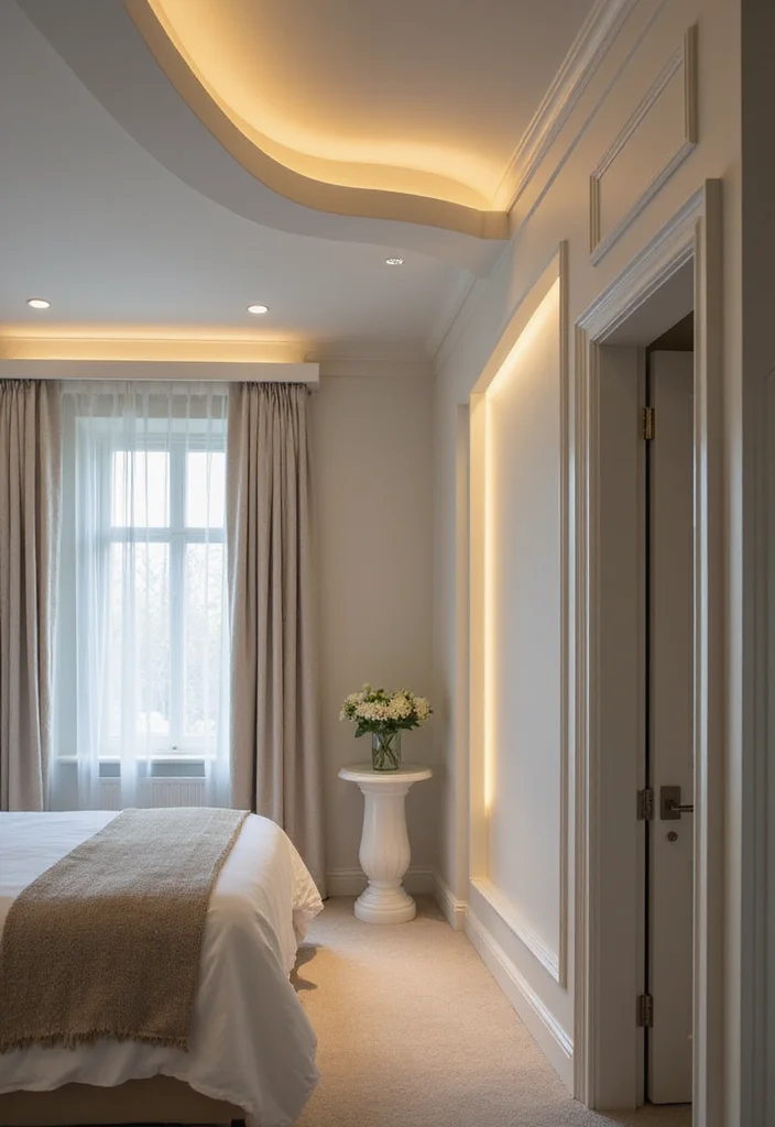 12 Bedroom Molding Ideas for Elegant Architectural Detail - 7. Recessed Lighting and Molding