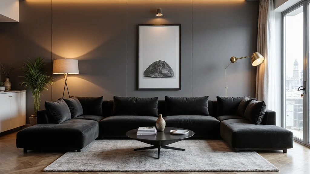 12 Black Sectional Living Room Ideas for Sleek Spacious Seating