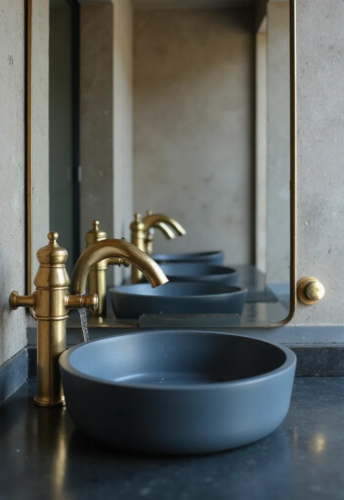 12 Blue and Gold Bathroom Ideas for Elegant Modern Style - 2. Elegant Gold Faucets and Fixtures