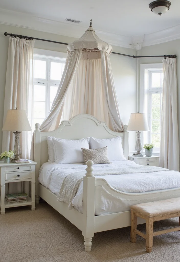 12 Canopy Bedroom Ideas for Soft Romantic Comfort - 11. Coastal Vibes with Light Canopies