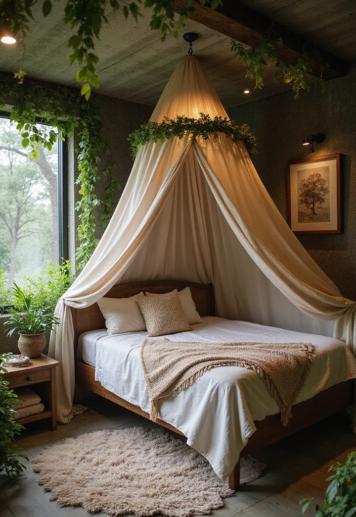 12 Canopy Bedroom Ideas for Soft Romantic Comfort - 5. Enchanted Forest Theme