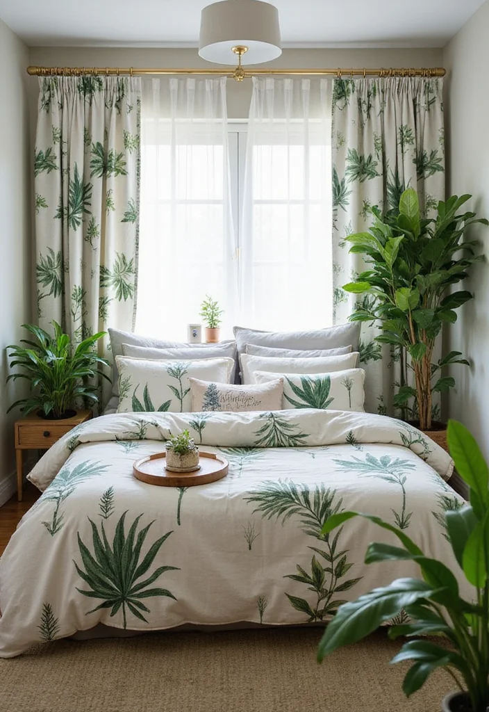 12 Forest Green Bedroom Ideas for Deep Natural Calm - 1. Embrace Nature with Botanical Prints