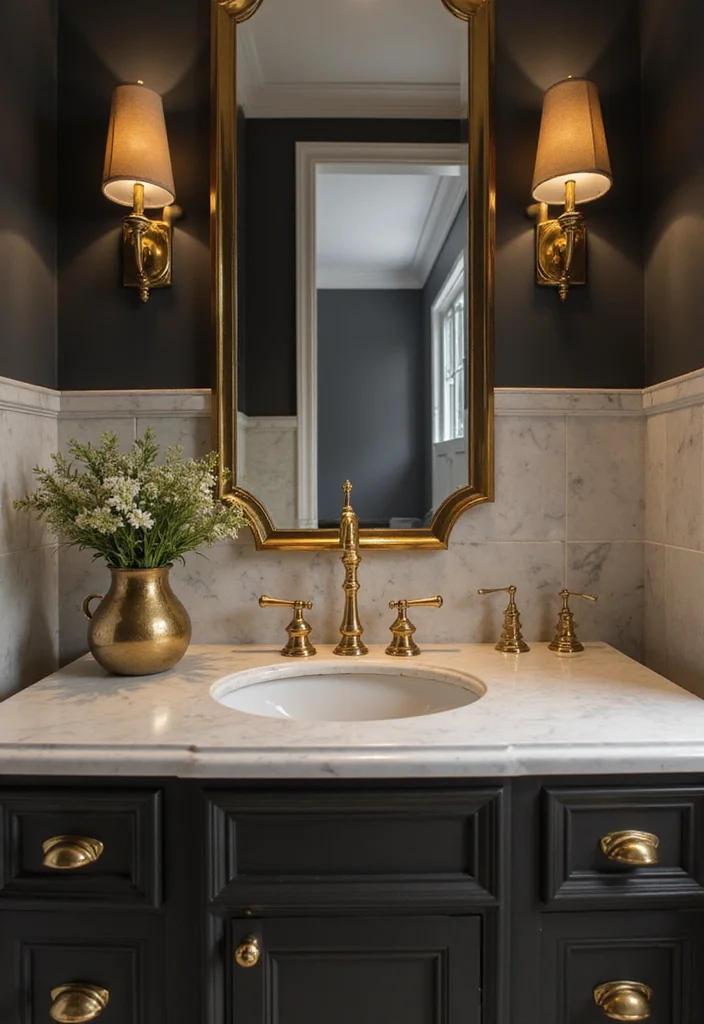 12 Gold Bathroom Ideas for Warm Luxe Accents - 2. Gold Fixtures