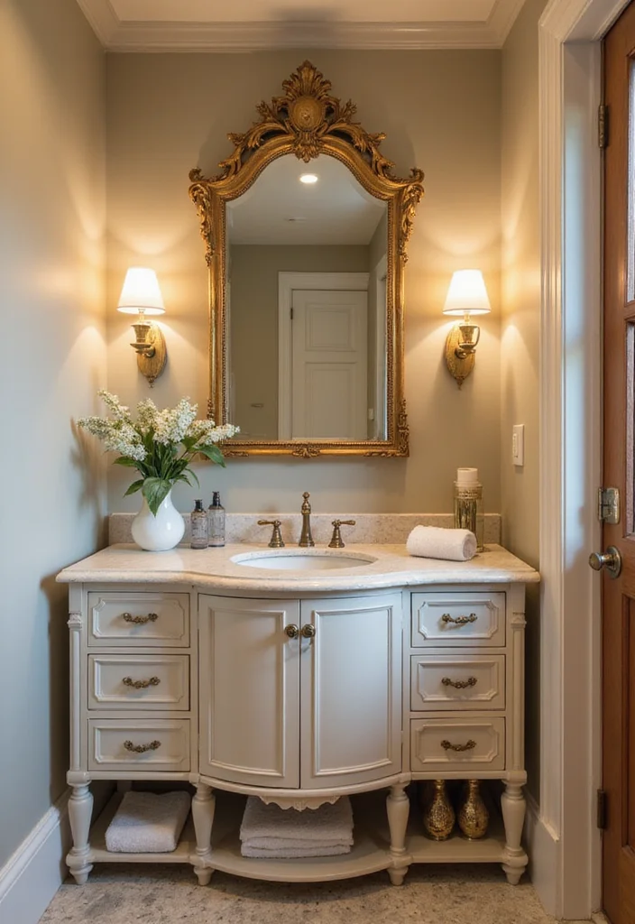 12 Gold Bathroom Ideas for Warm Luxe Accents - 3. Gold Mirrors