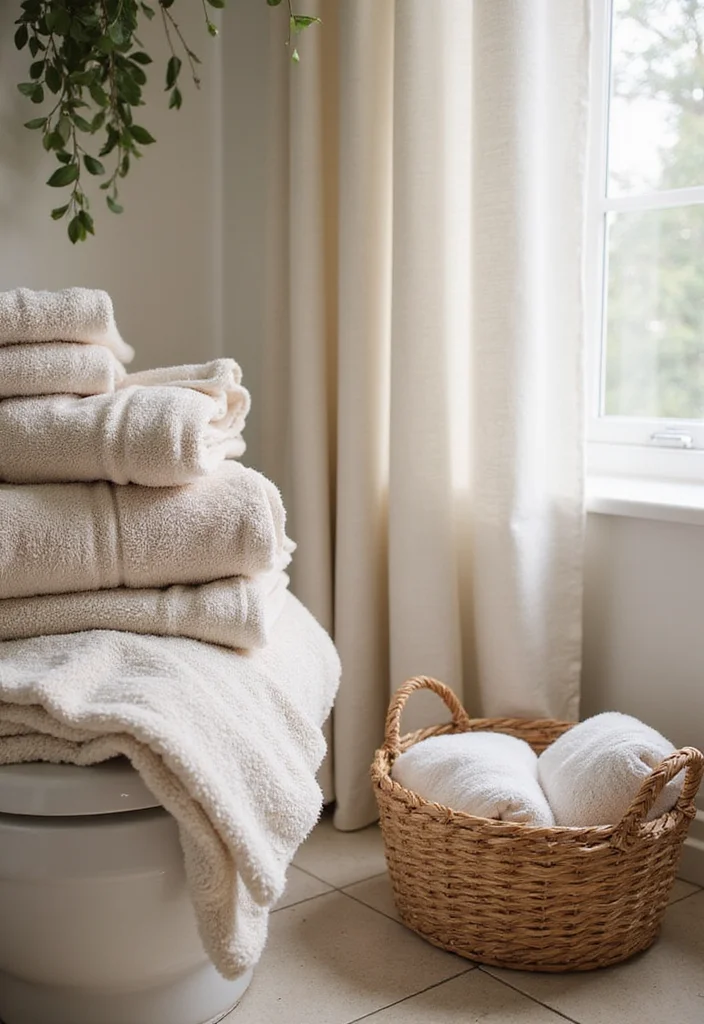 12 Joanna Gaines Bathroom Ideas for Cozy Simple Charm - 3. Cozy Textiles