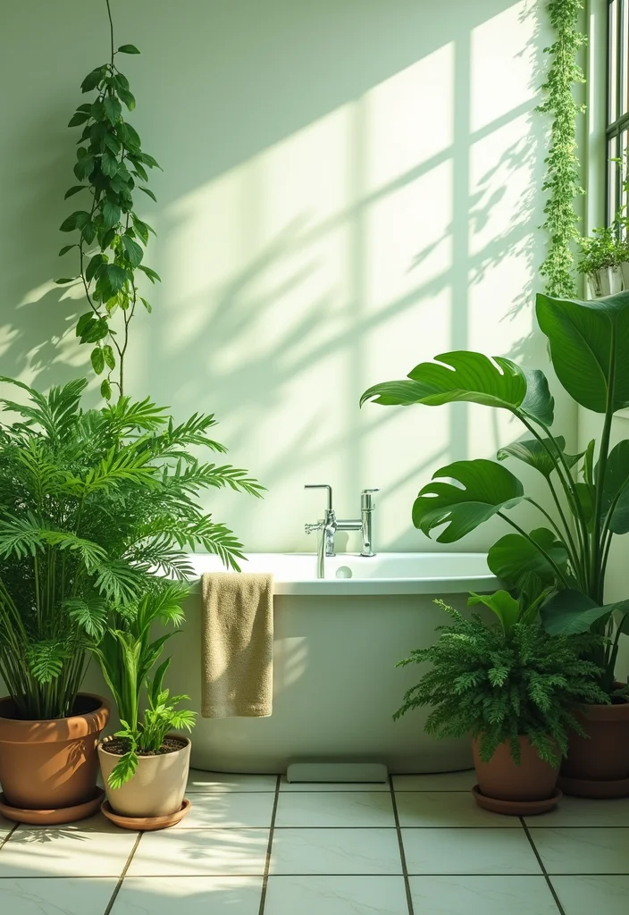 12 Jungle Bathroom Ideas for Lush Tropical Vibes - 1. Lush Greenery with Indoor Plants