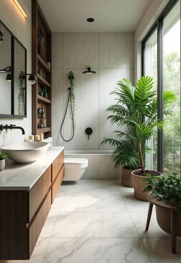 12 Jungle Bathroom Ideas for Lush Tropical Vibes - 11. Water Conservation Features