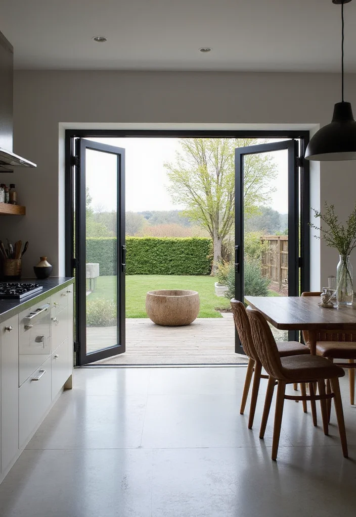 12 Kitchen Door Ideas for Functional Stylish Transitions - 11. Bi-Fold Doors