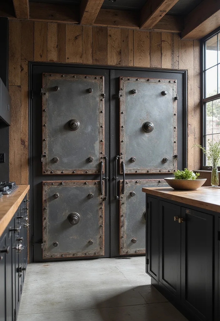 12 Kitchen Door Ideas for Functional Stylish Transitions - 9. Industrial Style Doors