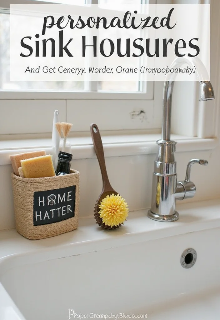 12 Kitchen Sink Decor Ideas for Clean Stylish Counters - 6. Personalized Sink Accessories