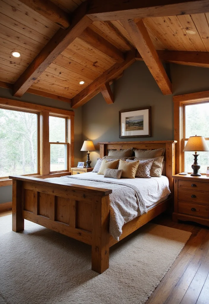 12 Lake House Bedroom Ideas for Relaxed Waterfront Style - 1. Natural Wood Accents