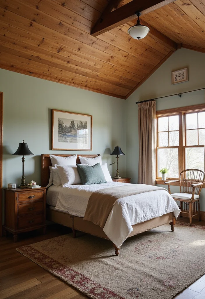12 Lake House Bedroom Ideas for Relaxed Waterfront Style - 6. Vintage Finds