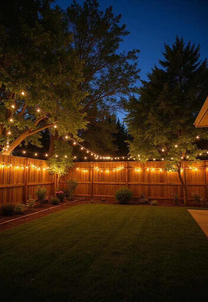 12 Magical Backyard Ideas for Whimsical Nighttime Charm - 1. Twinkling String Lights