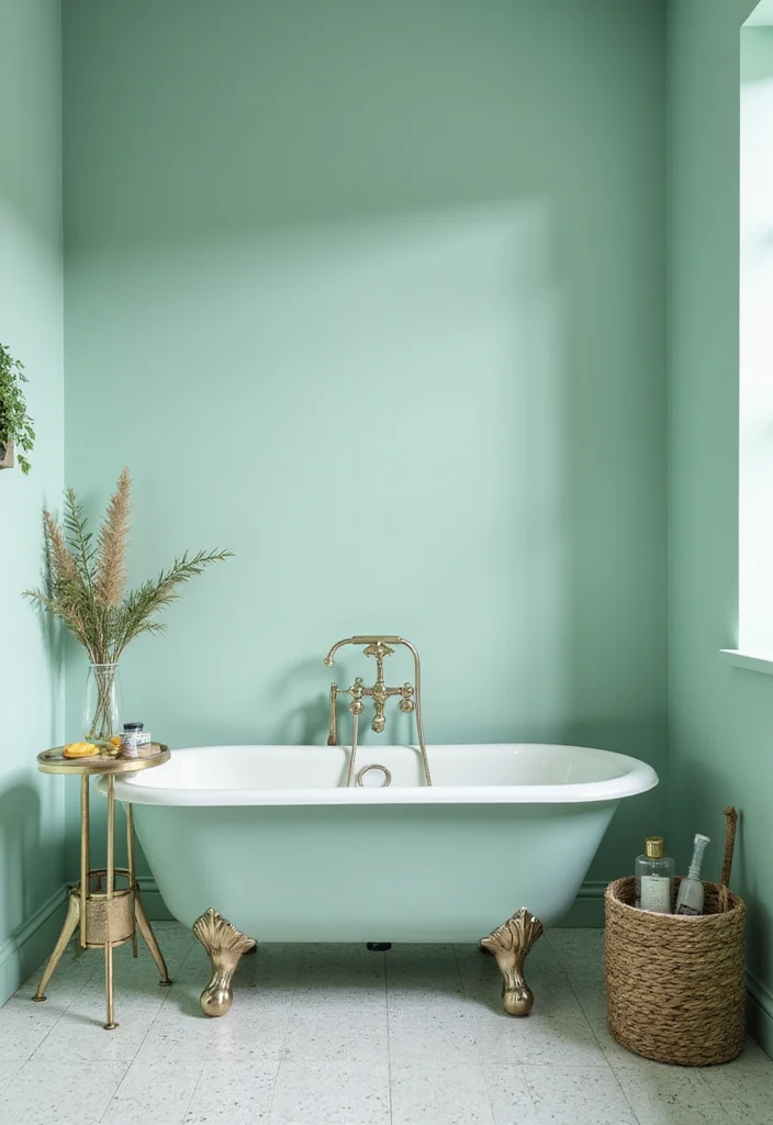 12 Mint Green Bathroom Ideas for Fresh Soft Serenity - 5. Mint Green Paint for Walls