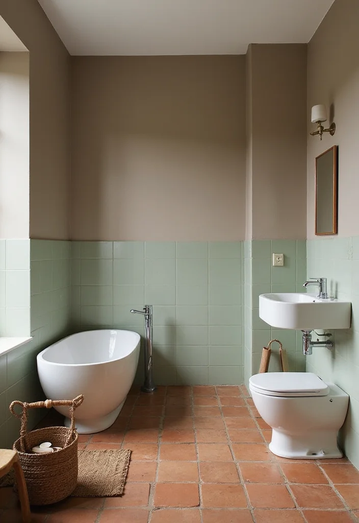 12 Natural Bathroom Ideas for Warm Organic Comfort - 3. Earthy Color Palette