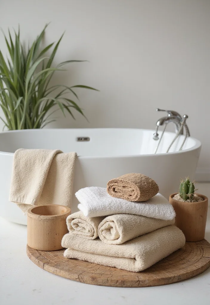 12 Nature Bathroom Ideas Inspired by Calm Earthy Tones - 10. Natural Bath Accessories