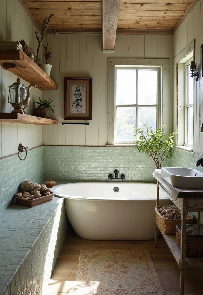 12 Nature Bathroom Ideas Inspired by Calm Earthy Tones - 7. Recycled Materials for Decor