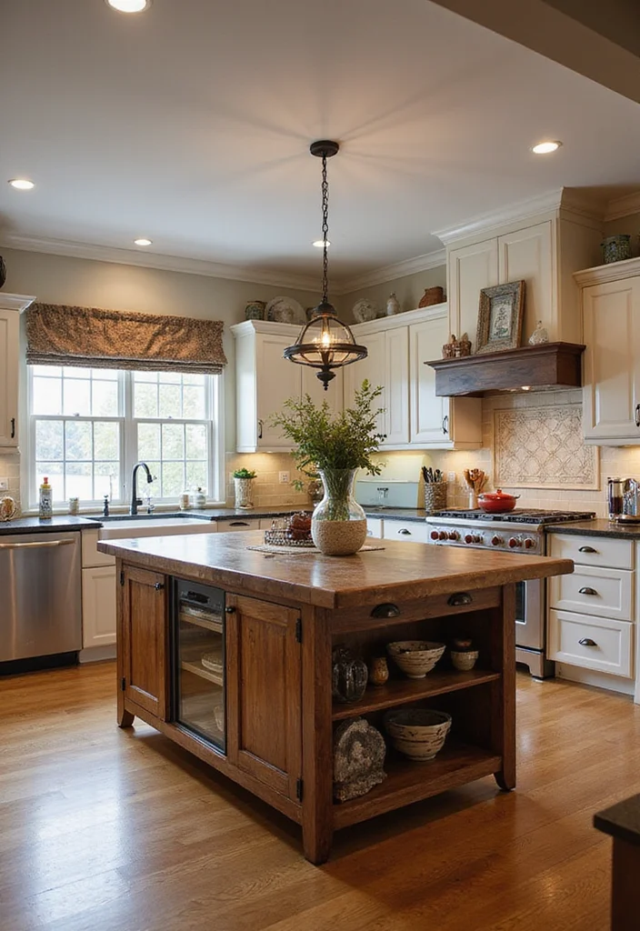 12 Rustic Kitchen Island Ideas for Warm Farmhouse Texture - 11. Custom-Made Rustic Island