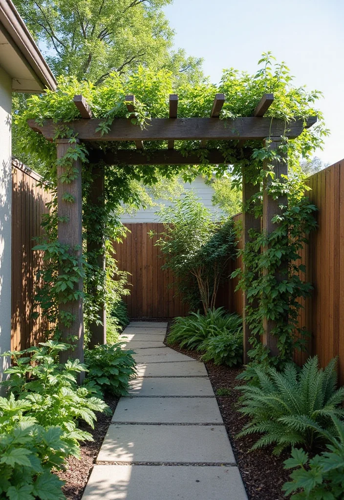 12 Side Backyard Ideas for Narrow Functional Layouts - 10. Trellis and Screen Fencing: Define Your Space