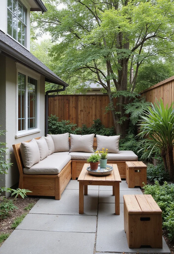 12 Side Backyard Ideas for Narrow Functional Layouts - 3. Multi-Purpose Furniture: Style Meets Function