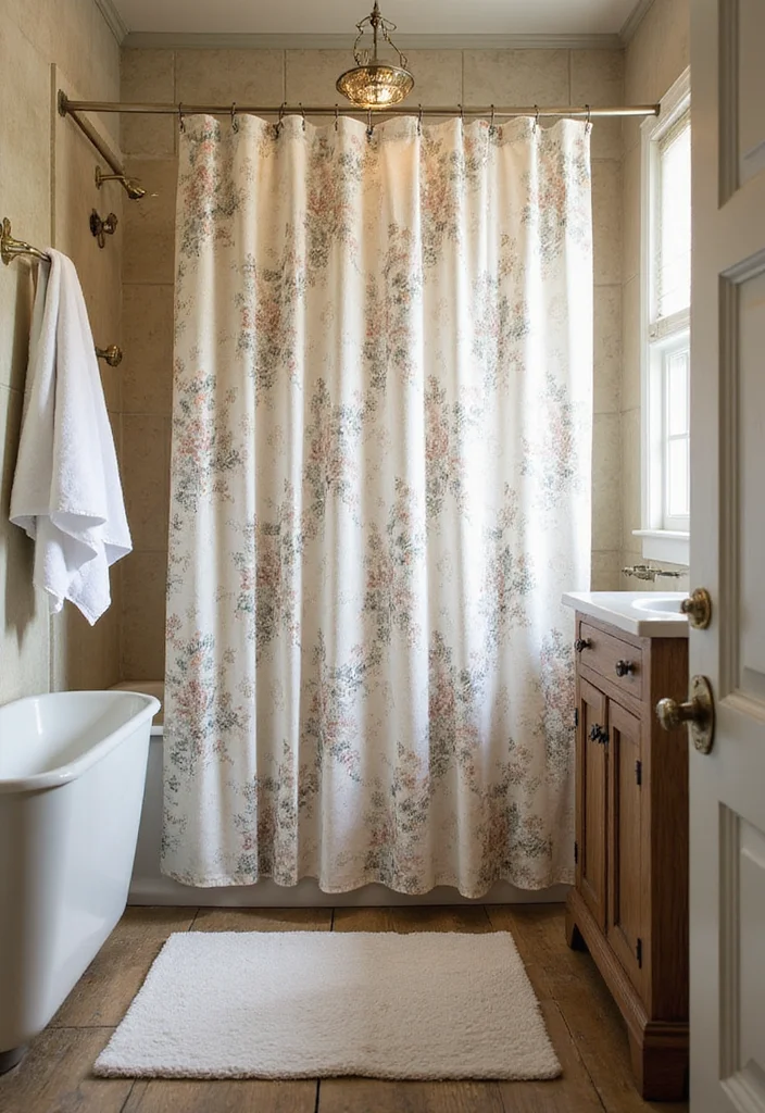 12 Small Country Bathroom Ideas for Cozy Rustic Charm - 10. Unique Shower Curtains