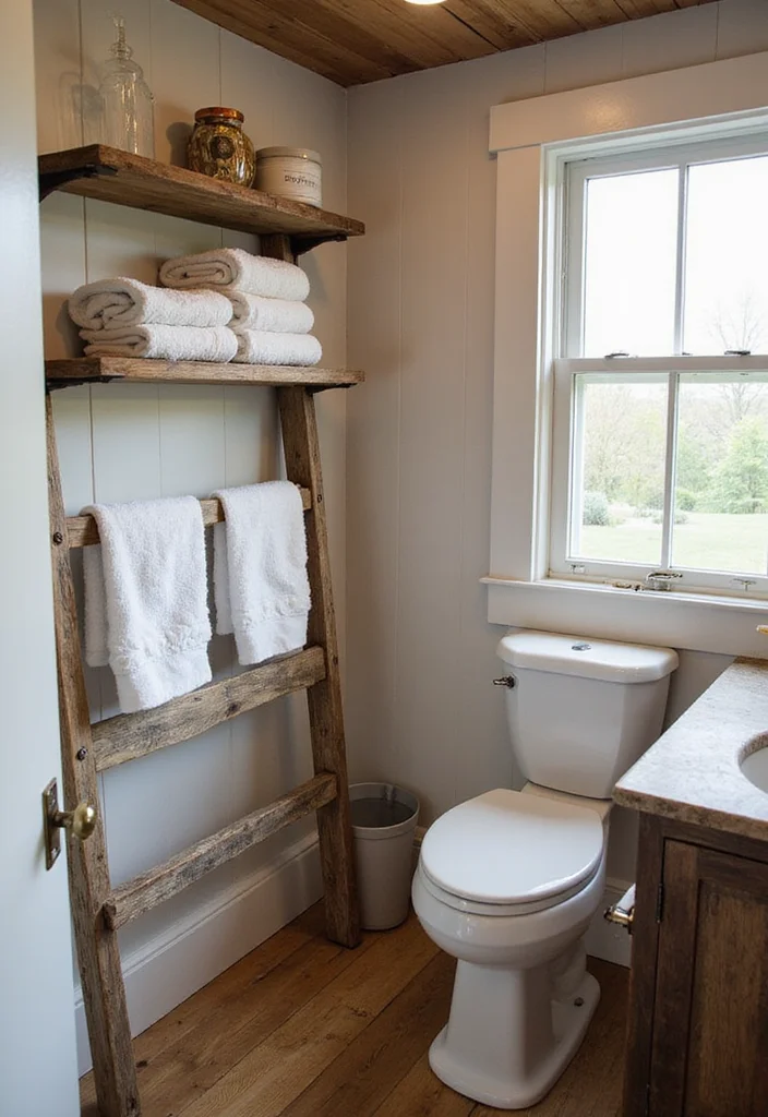12 Small Country Bathroom Ideas for Cozy Rustic Charm - 3. Reclaimed Wood Accents