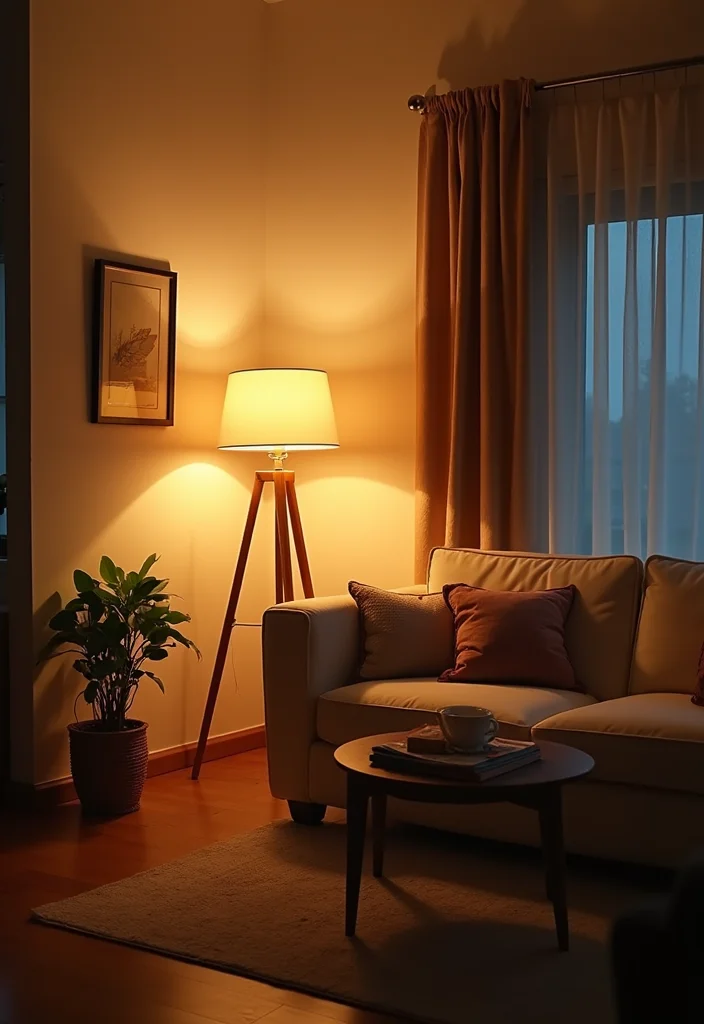 12 Upstairs Living Room Ideas for Functional Quiet Spaces - 9. Multi-Tonal Lighting