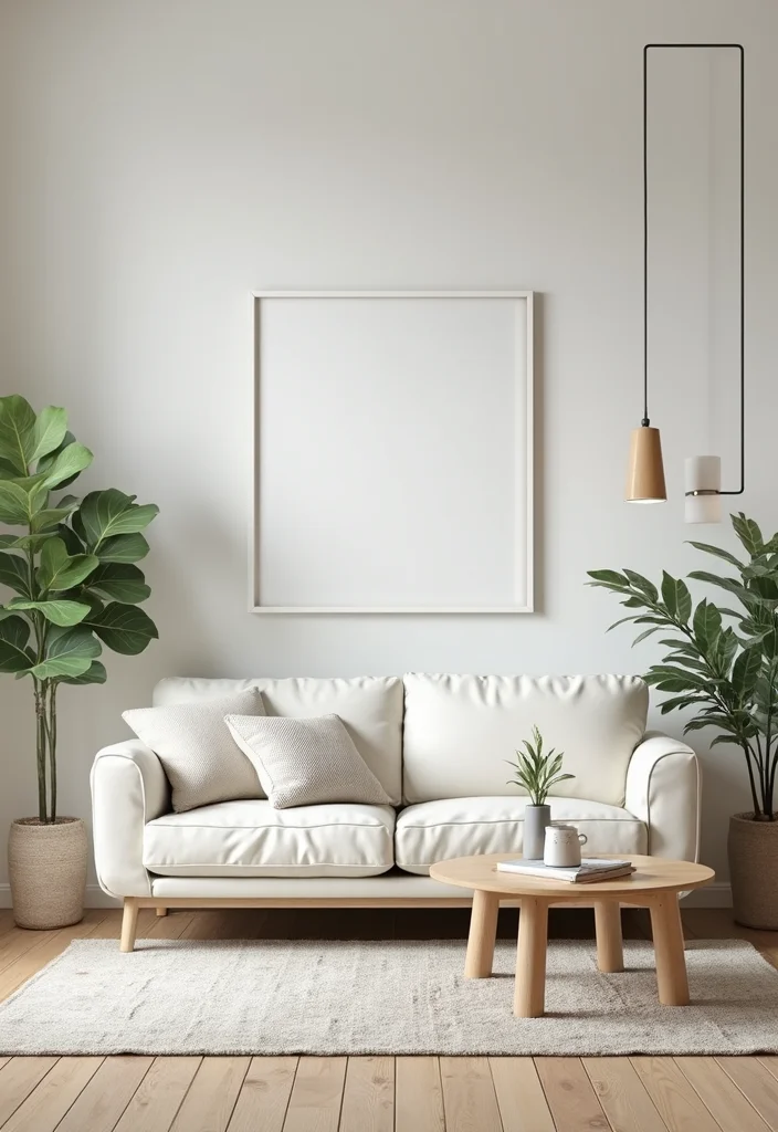 12 White Leather Sofa Living Room Ideas for Clean Modern Lines - 1. Scandinavian Simplicity