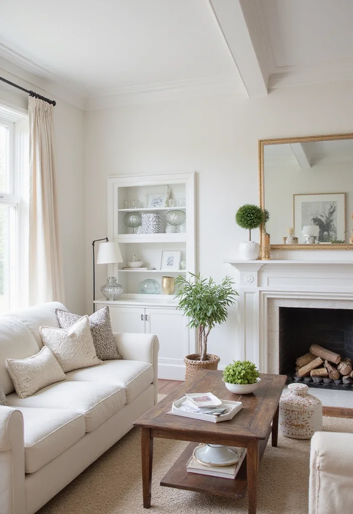 12 White Leather Sofa Living Room Ideas for Clean Modern Lines - 12. Seasonal Decor Refresh