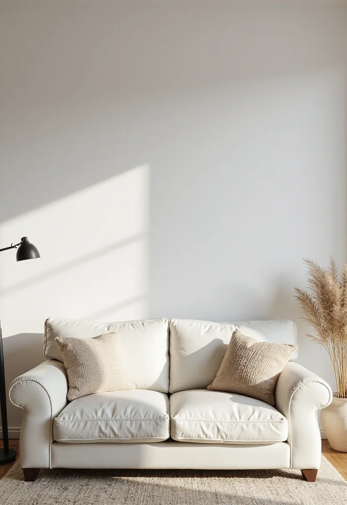 12 White Leather Sofa Living Room Ideas for Clean Modern Lines - 7. Cozy Minimalism