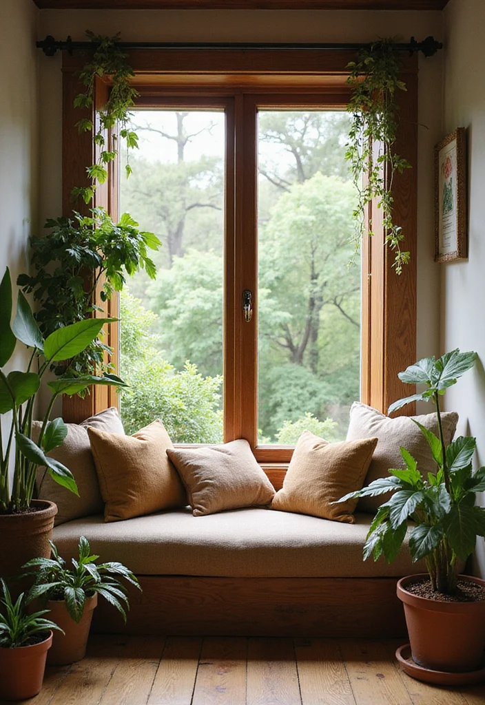 12 Window Seat Ideas Living Room for Cozy Built In Comfort - 3. Nature-Inspired Nooks