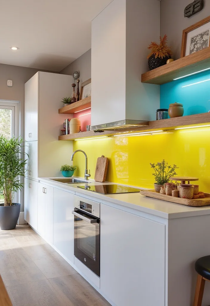 14 Kitchen Splashback Ideas for Bold Practical Design - 12. Colorful Acrylic Panels