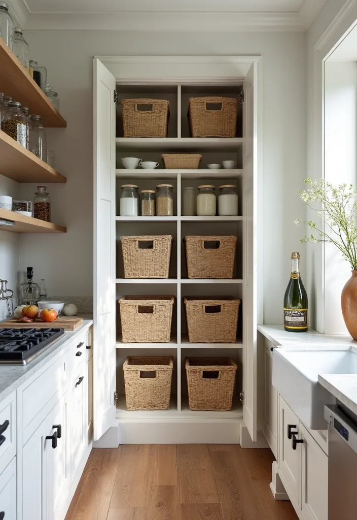 14 Kitchen Wall Storage Ideas to Maximize Vertical Space - 11. Tall Pantry Cabinets