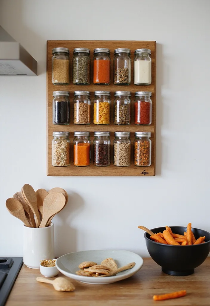 14 Kitchen Wall Storage Ideas to Maximize Vertical Space - 2. Magnetic Spice Racks