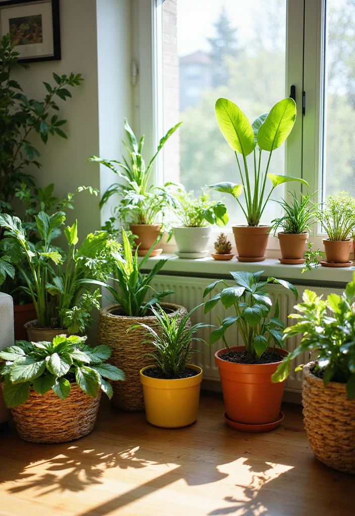 14 Tropical Living Room Ideas for Fresh Vacation Energy - 1. Lush Greenery for a Fresh Vibe