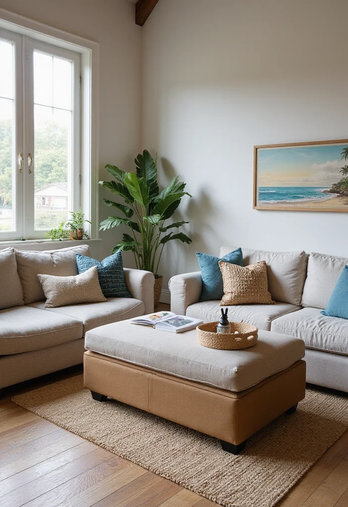 14 Tropical Living Room Ideas for Fresh Vacation Energy - 10. Multifunctional Furniture