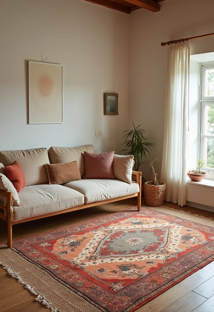 14 Tropical Living Room Ideas for Fresh Vacation Energy - 11. Layered Rugs for Texture