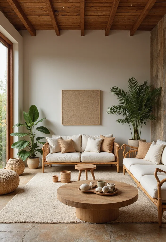 14 Tropical Living Room Ideas for Fresh Vacation Energy - 6. Natural Materials Everywhere