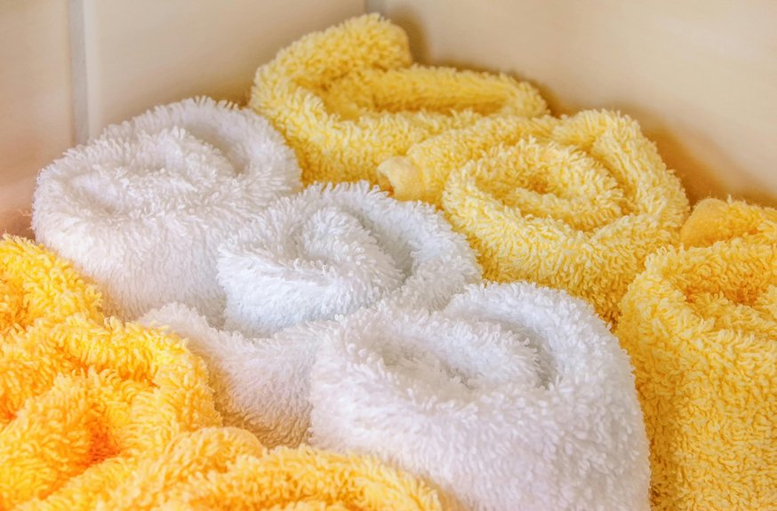 bath towels decorated with simple techniques