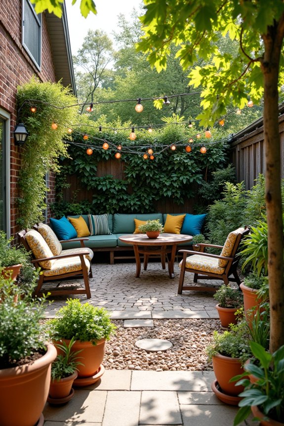 cohesive colorfully planned patio