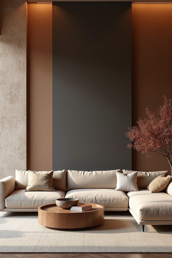 3 Ways to Decorate a Large Living Room Wall 3 color texture light layering