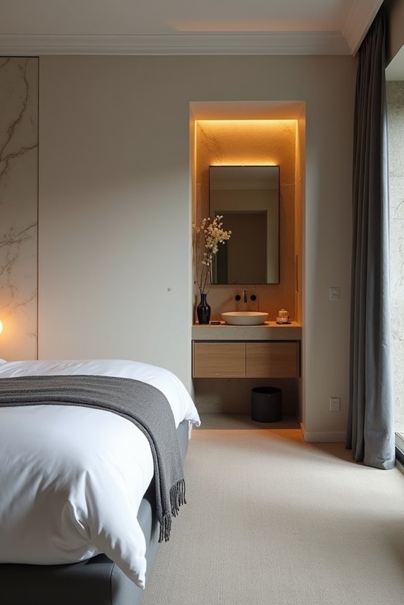 Should Your Bedroom and Bathroom Decor Match? 10 coordinated suites flexible styles