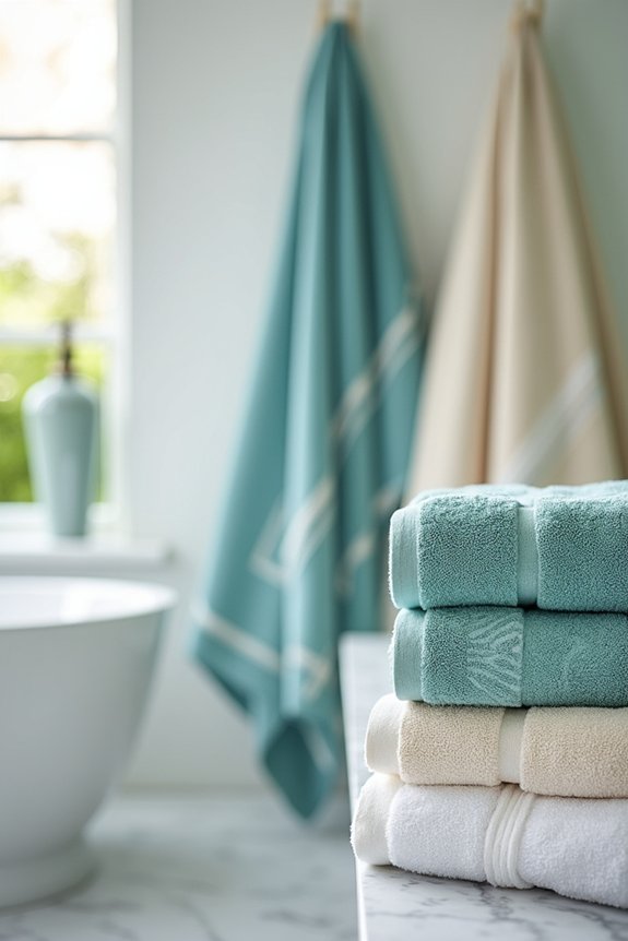coordinated towels with balance