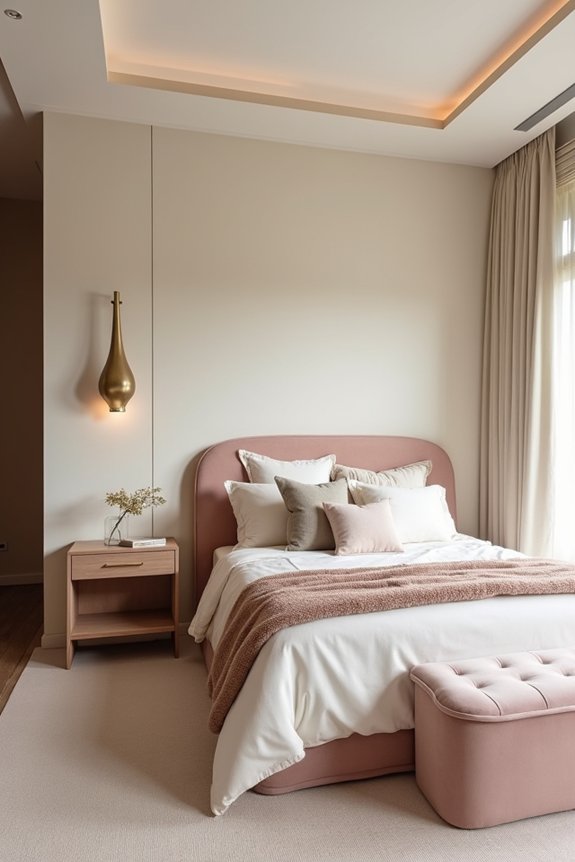 curved silhouettes soften bedrooms