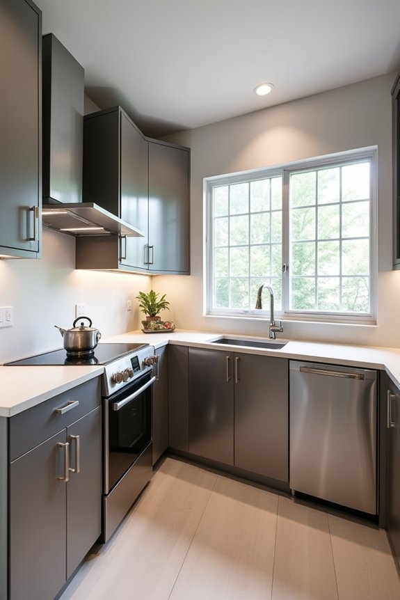 efficient l shaped kitchen flow
